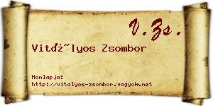 Vitályos Zsombor névjegykártya